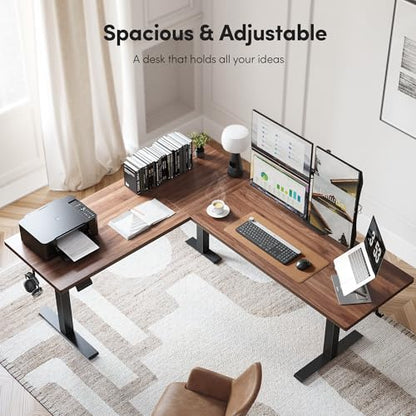 75“ x 63" L Shaped Standing Desk Adjustable Height, Electric Corner Desk, view 4