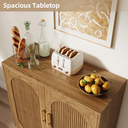 33.62" Tall Modern Fluted Arched Sideboard Buffet Cabinet with Storage, view 6