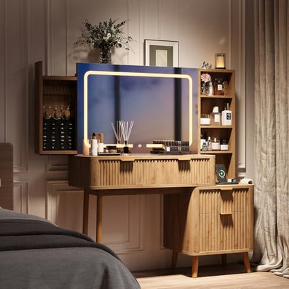 48" Wood Vanity with Glass Top, view 2