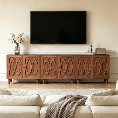 94.5” Mid Century Modern Sideboard Buffet Cabinet with Storage, view 2