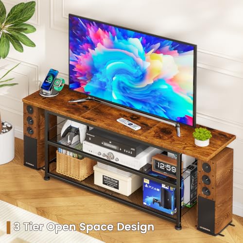 TV Stand for TVs up to 55 Inch TV, Entertainment Center with Open Shelves, view 4