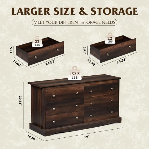 59" Dresser for Bedroom, view 3