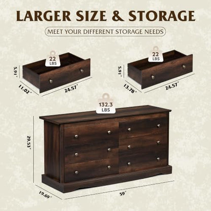 59" Dresser for Bedroom, view 3