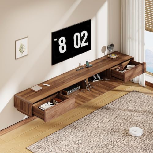 102.4'' Minimalist Floating TV Stand with Power Outlet, view 5