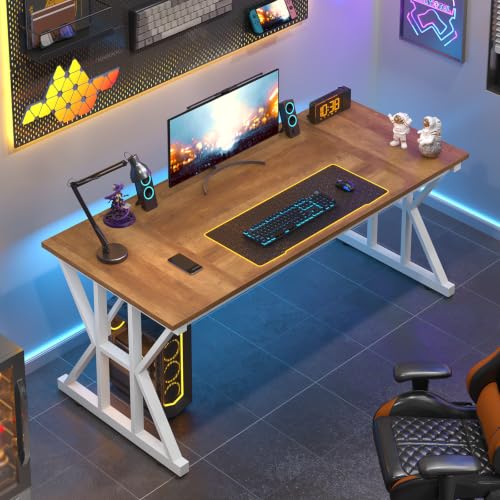 55" Large Computer Desk with Thickened Frame for Home Office, Living Room, view 8