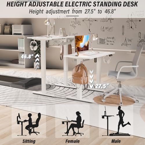 Standing Desk, 35x20 Inch Electric Height Adjustable Computer Desk, view 7