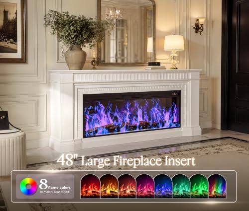 70'' Fireplace TV Stand with 48'' Electric Fireplace, view 6