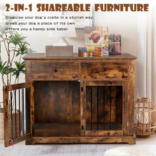 44 Inch Large Dog Crate Furniture, view 3