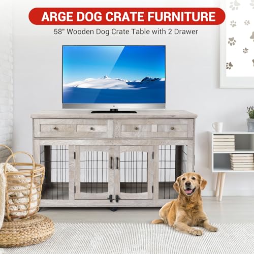 Dog Crate Furniture with 5 Doors, view 7
