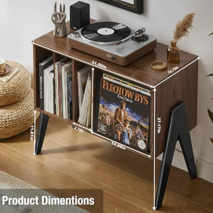 Record Player Stand with Vinyl Storage Cabinet, view 6