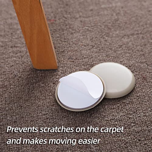 Self-Adhesive Furniture Slider, 2.5Inch Self-Adhesive Furniture Moving Pads, Adhesive Carpet Slider is Suitable for Carpet 16 Pieces, Furniture Moving Slide-Easily Move Any Item