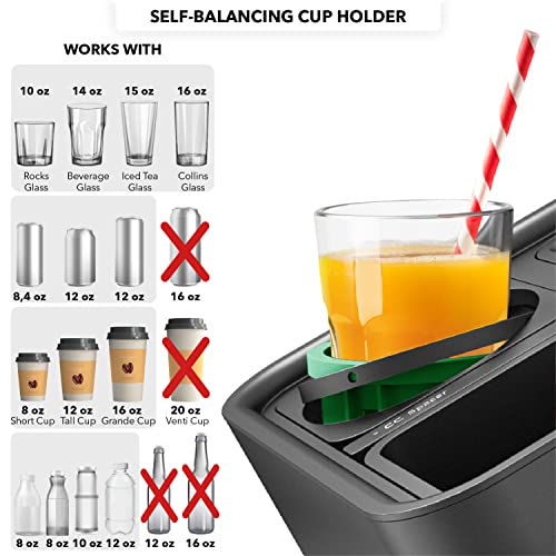 Original Tray - Drinks & Snacks Sofa Caddy with Armrest, Table with Phone Stand- TV Remote Control Storage and Organizer - for Living Rooms, RV, and Cars, Black/Green