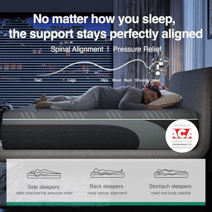 AiryFlow King Size Mattress 14 Inch, Gel Memory Foam Mattress King, view 5