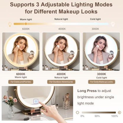 Small makeup Vanity with Mirror and Lights for Bedroom, view 4