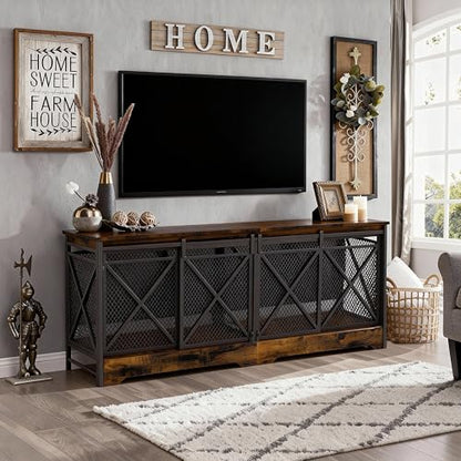 78" Double Dog Crate with Divider, Caramel Brown, view 5