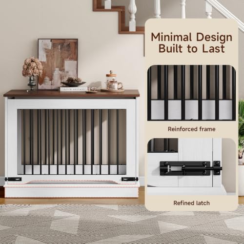 37 Inch Flip-Up Door Dog Crate Furniture for Large Dogs, view 6