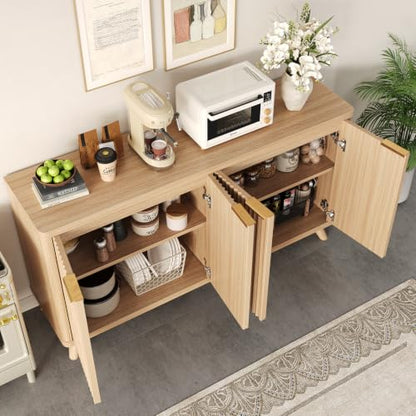 63" Fluted Sideboard Buffet Cabinet with Storage, view 7
