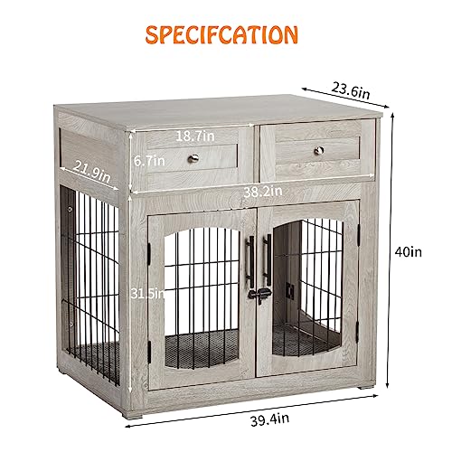40'' Wooden Dog Crate Furniture, view 3