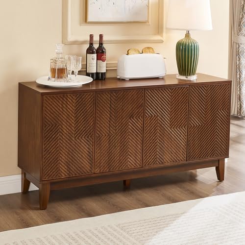 TV Stand with 4 Doors and Adjustable Shelves, Fits TVs up to 55", view 7