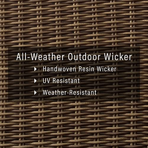Bradenton All Weather Rattan Wicker Outdoor Sectional Coffee Table for Patio, Deck, Porch, Brown