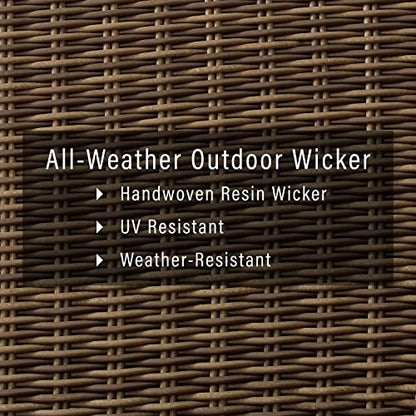 Bradenton All Weather Rattan Wicker Outdoor Sectional Coffee Table for Patio, Deck, Porch, Brown