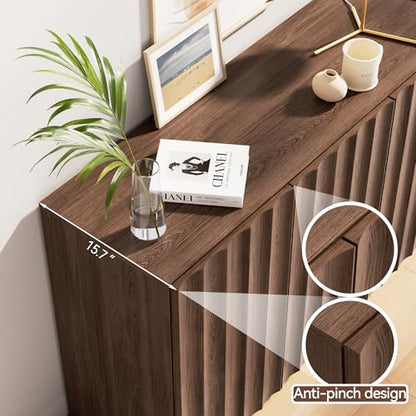 Fluted Sideboard Buffet Cabinet with Storage, view 5