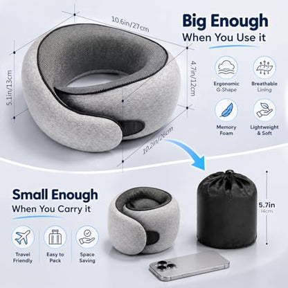 G-Shape Memory Foam Travel Pillow, Neck Pillow, view 3