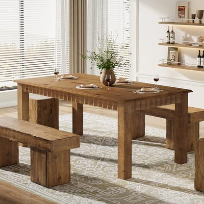 63-Inch Solid Wood Dining Table for 6, view 5