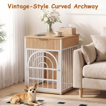 Dog Crate Furniture, Wooden Dog Kennel for Small Breed,Yellow Oak, view 4