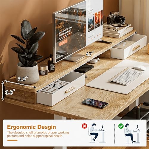 Electric Standing Desk with Two Drawers, view 5