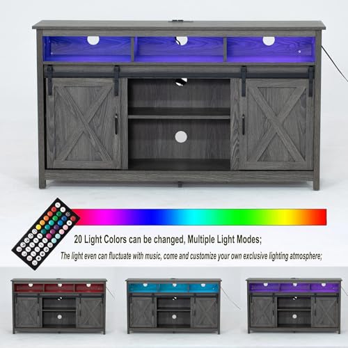 57In Wooden Farmhouse Entertainment Center for 60/65 inch TV, view 6