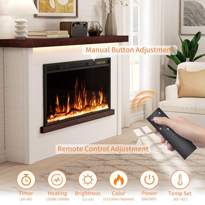 60" Electric Fireplace with Mantel, view 6