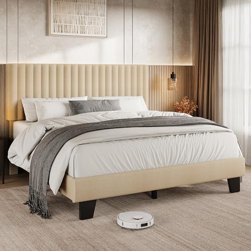 Queen Size Bed Frame with Headboard, view 4