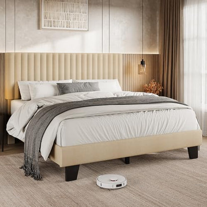 Queen Size Bed Frame with Headboard, view 4
