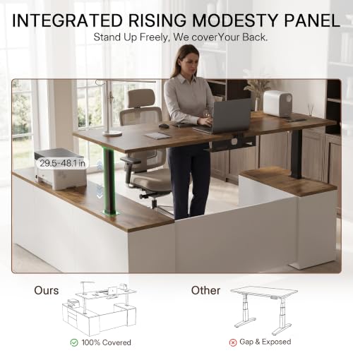 71" L Shaped Executive Desk with File Cabinet Drawers Outlet USB, view 4