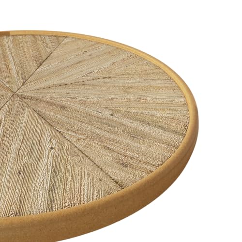 Simple Trending Small Side Table, Compact Accent Table,Solid Wood Columns, for Living Room, Bedroom, Office More,Natural Wood