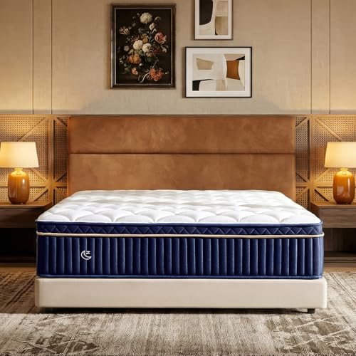 Queen Size Mattress,14 Inch Queen Mattress Hybrid in a Box, Medium Firm Memory Foam with Individual Pocket Springs, Upgrade Zoned Support, Motion Isolation&Pressure Relief, CertiPUR-US