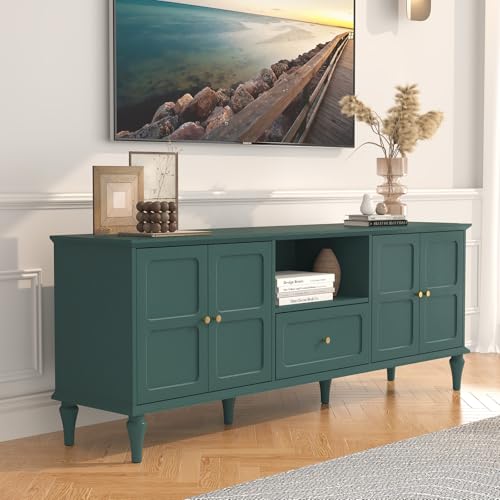 67" Mid-Century Modern TV Stand for TVs Up to 75 Inches, Green, view 4