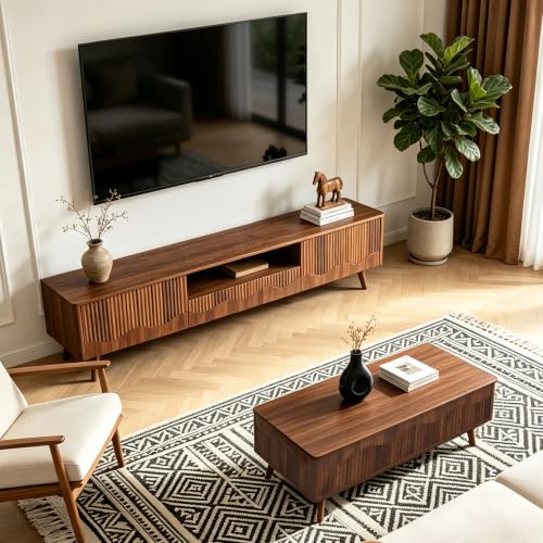 70“ Fluted Wave TV Stand and 40” Coffee Table Set of 2, view 2