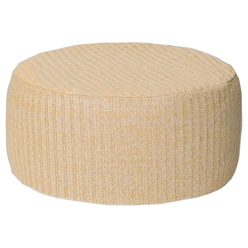 Outdoor Inflatable Ottoman with Air Pump, Fade-Resistant Patio Footrest Stool D21”x H9”, Round Pouf Ottoman with Portable Handle Suitable for Garden, Camping, Bedroom, Living Room
