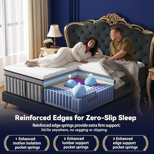 Upgraded Luxury 14 Inch King Size Hybrid Mattress in a Box, Firm Feel, view 5