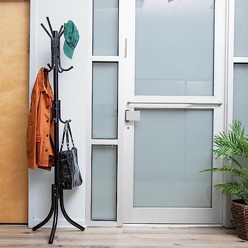 Freestanding Coat Rack, Multi-Tier Organizer for Office and Entryway, Metal, view 3
