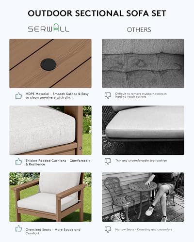 HDPE Outdoor Patio Furniture Set | with Coffee Table & Side Table