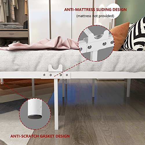 Canopy Full Bed Frame Platform Heavy Duty Steel Slat and Support with Headboard, view 6