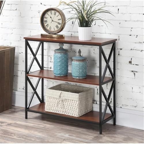 Tucson 3 Tier Bookcase, Black / Cherry