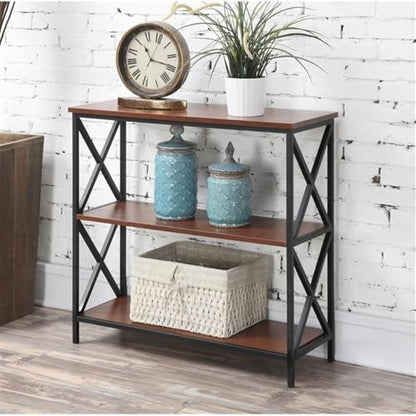 Tucson 3 Tier Bookcase, Black / Cherry