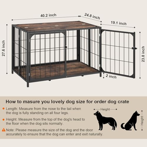 Dog Crate Furniture, XL Dog Kennel Indoor for Large Medium Dogs, view 4