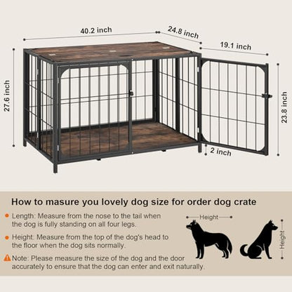 Dog Crate Furniture, XL Dog Kennel Indoor for Large Medium Dogs, view 4