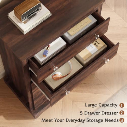 5 Drawer Dresser, 45" Tall Dresser for Bedroom with Exclusive Anti-Tip Structure, view 6