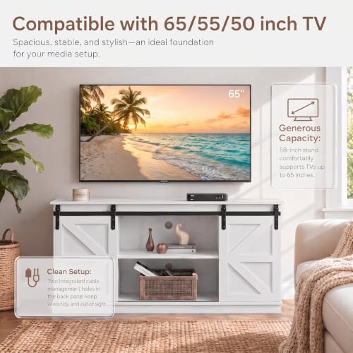58'' Farmhouse TV Stand for TVs up to 65 Inches, view 4